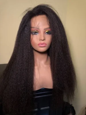 Bowlegg Sally 20” HD Lace Brazilian Kinky Straight Wig 150%