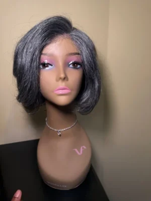 8” Brazilian HD Lace Wig - Grey