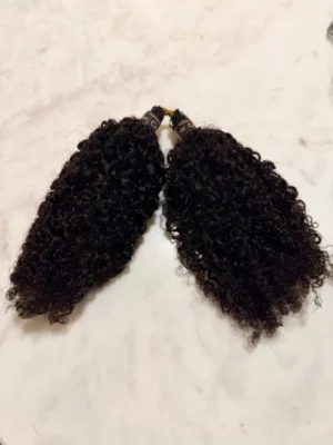 Feather Crochet Tight Curly Human Hair Double-Strand