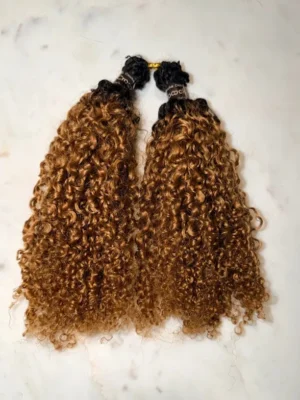 T1B/30 Ombre Color Tight Curly Feather Crochet Human Hair