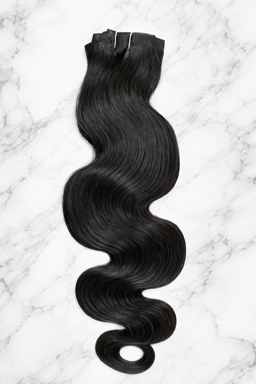 14” Double Drawn Seamless Clip in Hair Extensions Silicone Weft Body Wave