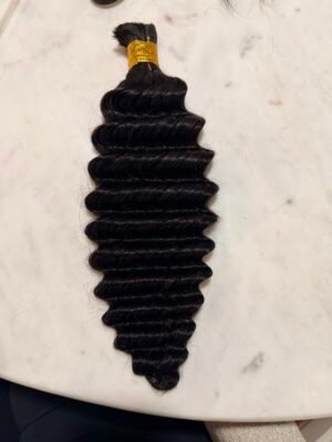 Deep Wave Bulk Human Hair For Braiding - Natural Black