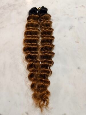 Auburn Brown Ombre Deep Wave Feather Crochet Hair - T1B/30