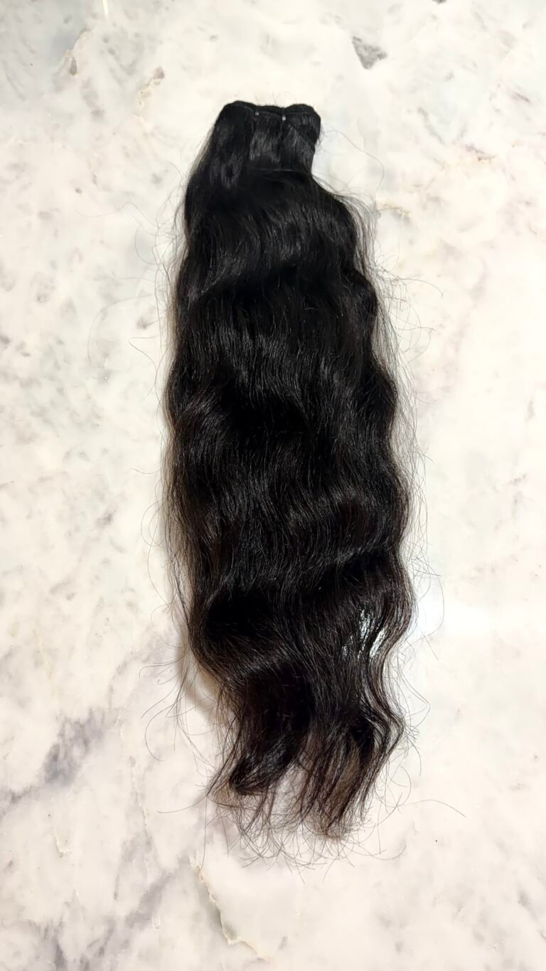 Natural wave Indian hair bundle in Natural 1B with soft texture and full density