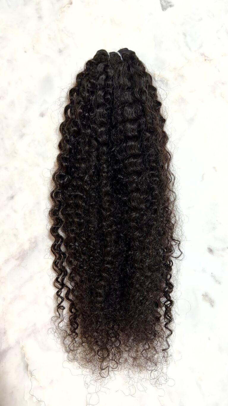 Tight coiled curly Indian hair extensions