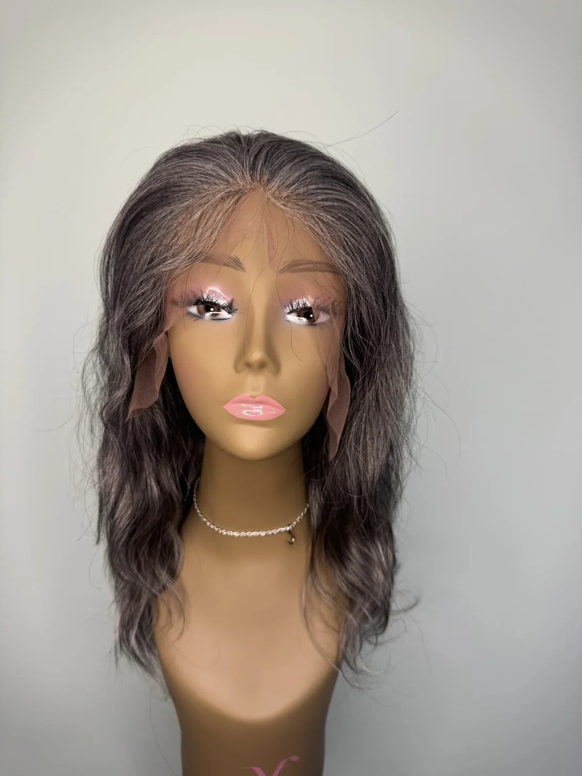 Brazilian Body Wave Lace Front Wig (12”) – Salt & Pepper (1B/Gray Blend) | 150% Density | - Image 3