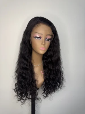 Brazilian Water Wave Lace Front Wig (20”) – Natural 1B | Adjustable Cap