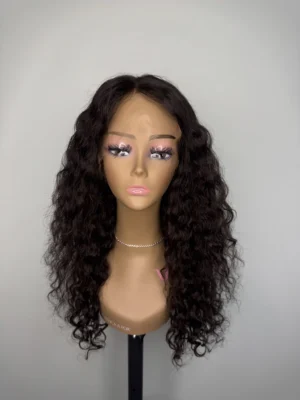 Brazilian Curly HD Lace Wig (18”) – Natural | Left Part, Bleached Knots