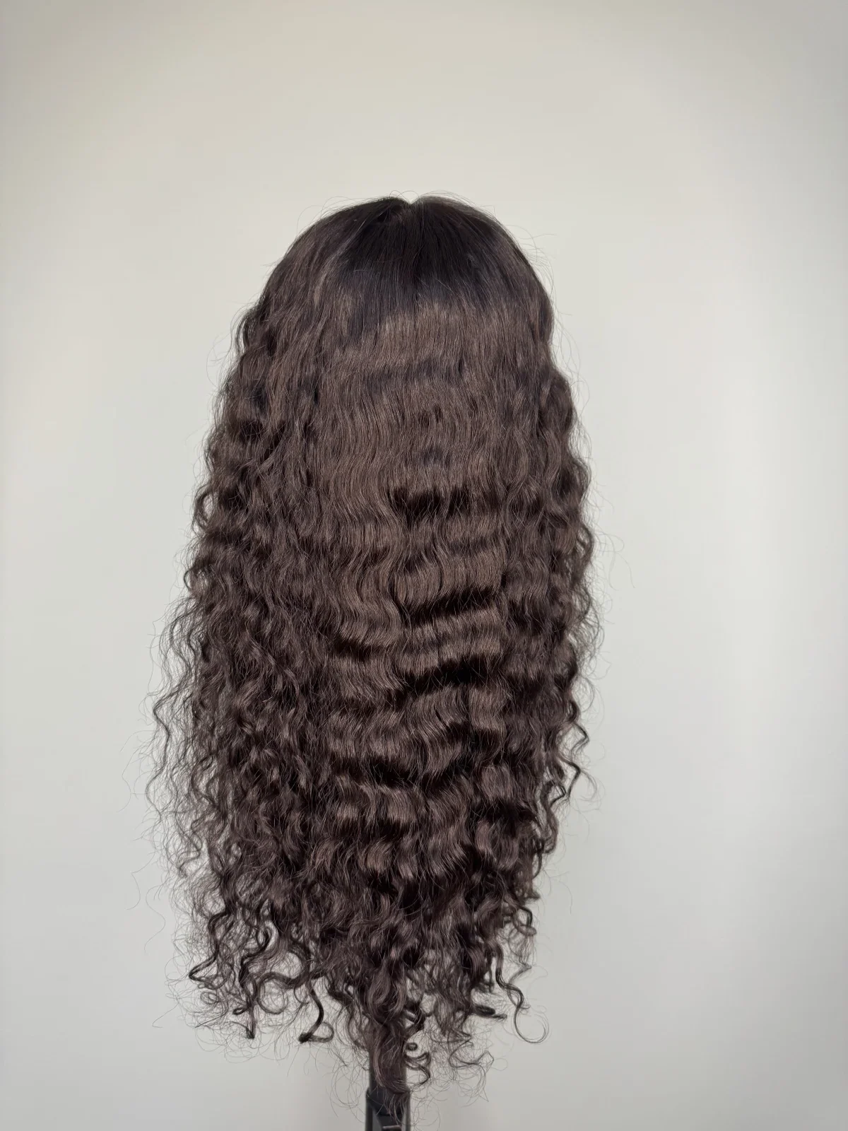 Brazilian Curly HD Lace Wig (18”) – Natural | Left Part, Bleached Knots - Image 2