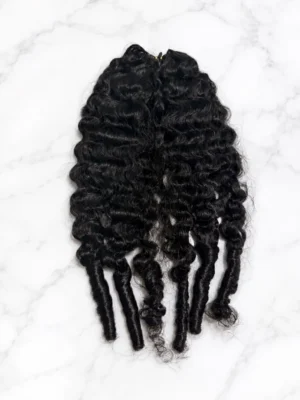 Burmese Curly Feather Crochet Blac