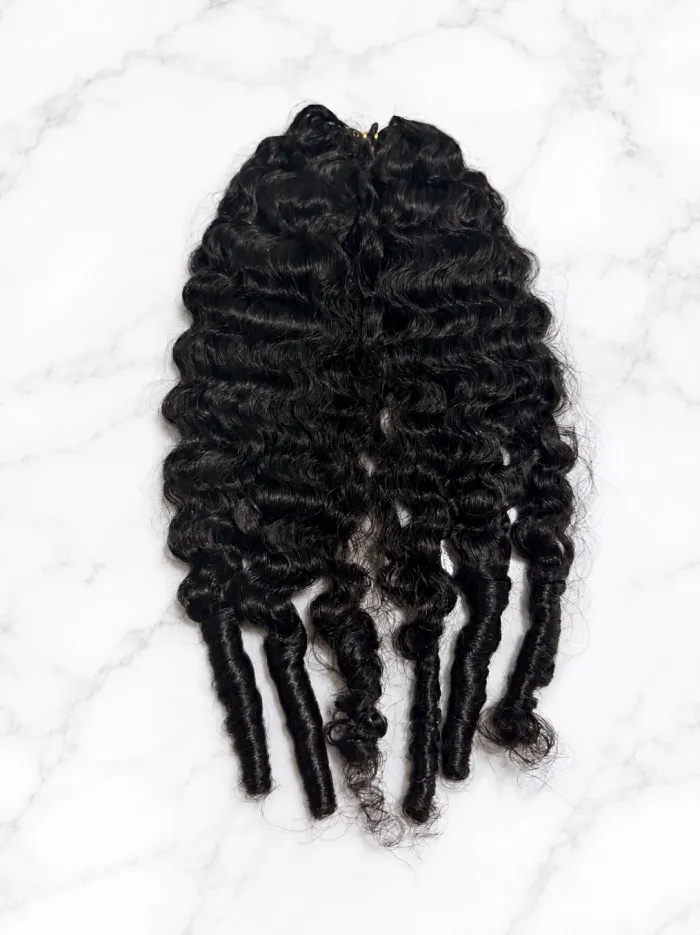 Burmese Curly Feather Crochet Blac