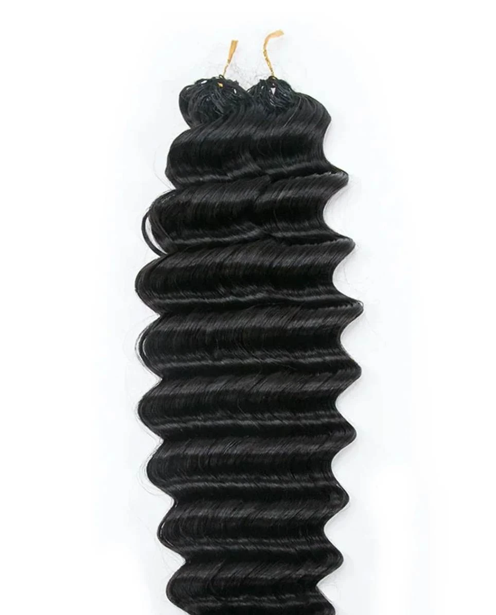Black Deep Wave Feather Crochet Hair